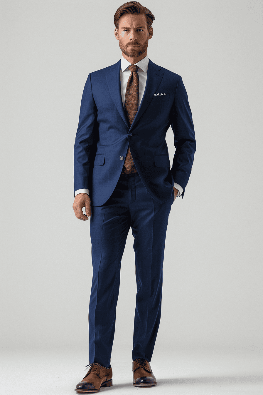 Midnight Blue Wool Graduation Suit — Custom Made to Measure