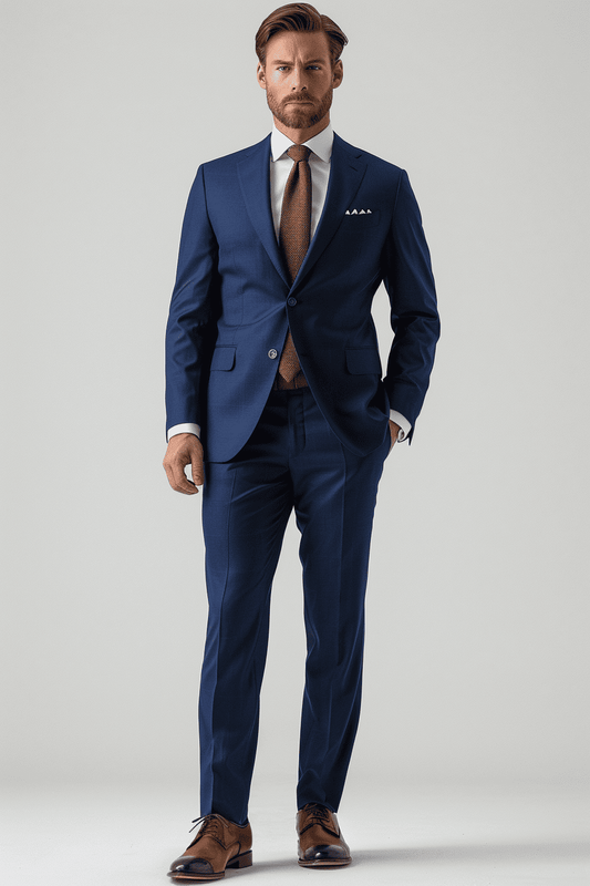 Midnight Blue Wool Graduation Suit — Custom Made to Measure