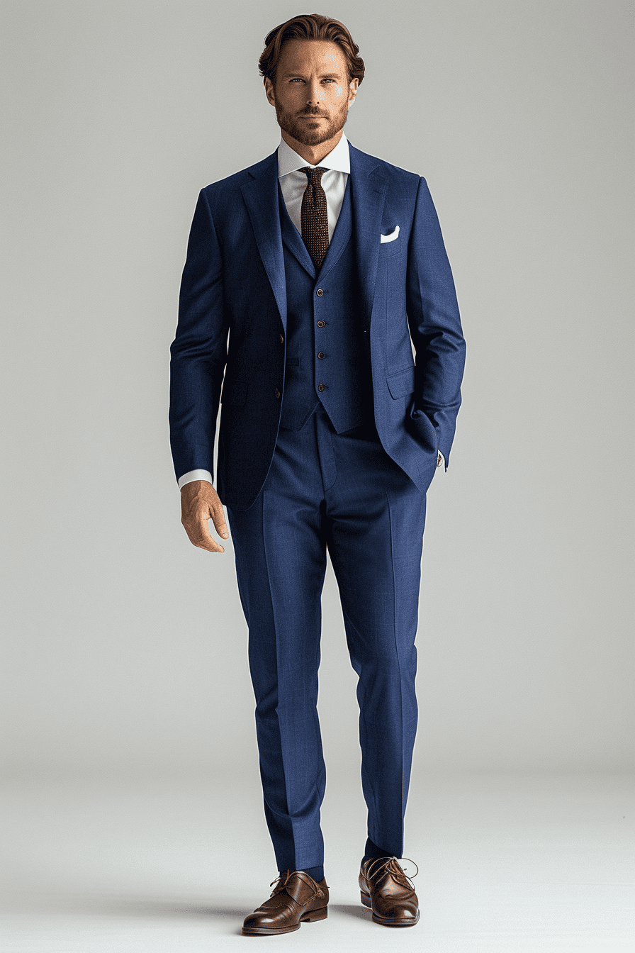 Midnight Blue Wool Tuxedo — Custom Made to Measure