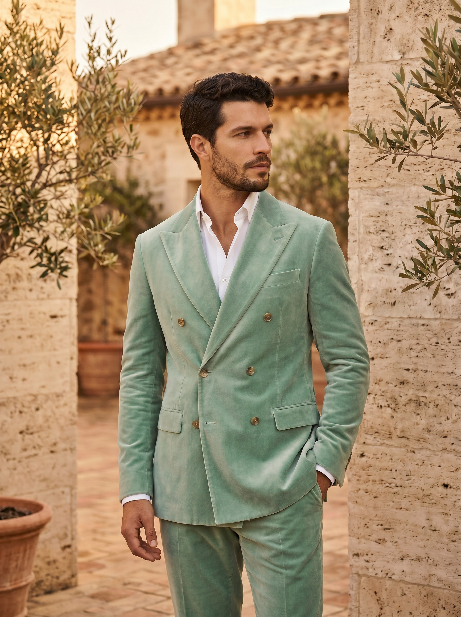 Mint Velvet Double Breasted Suit — Custom Made to Measure - side view