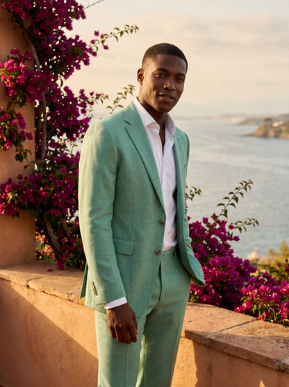 Mint Wool Suit — Custom Made to Measure - front view