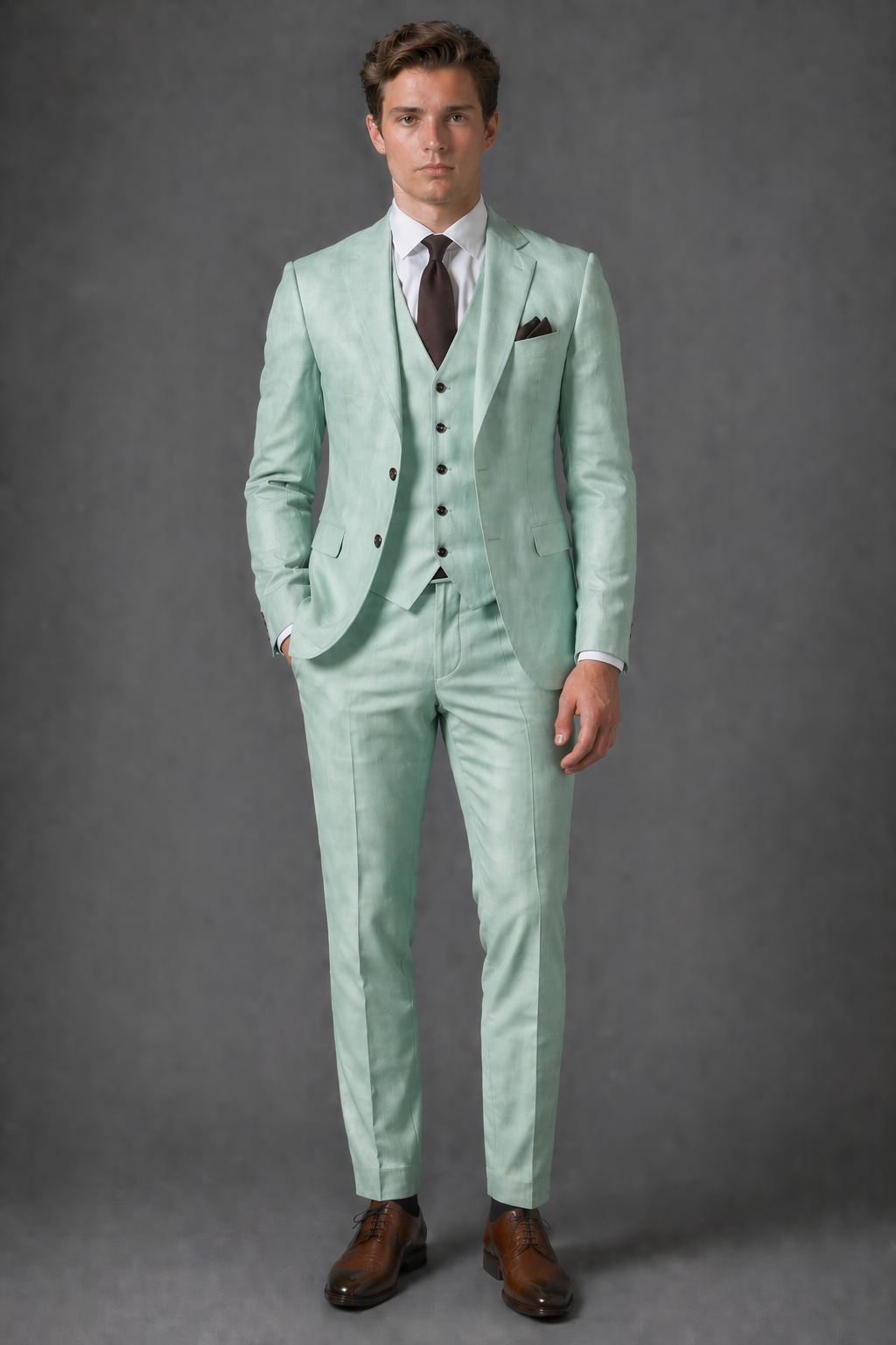 Mint Linen Father of the Bride Suit — Custom Made