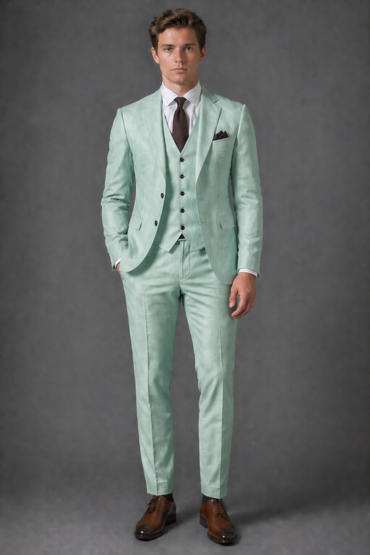 Mint Linen Father of the Bride Suit — Custom Made