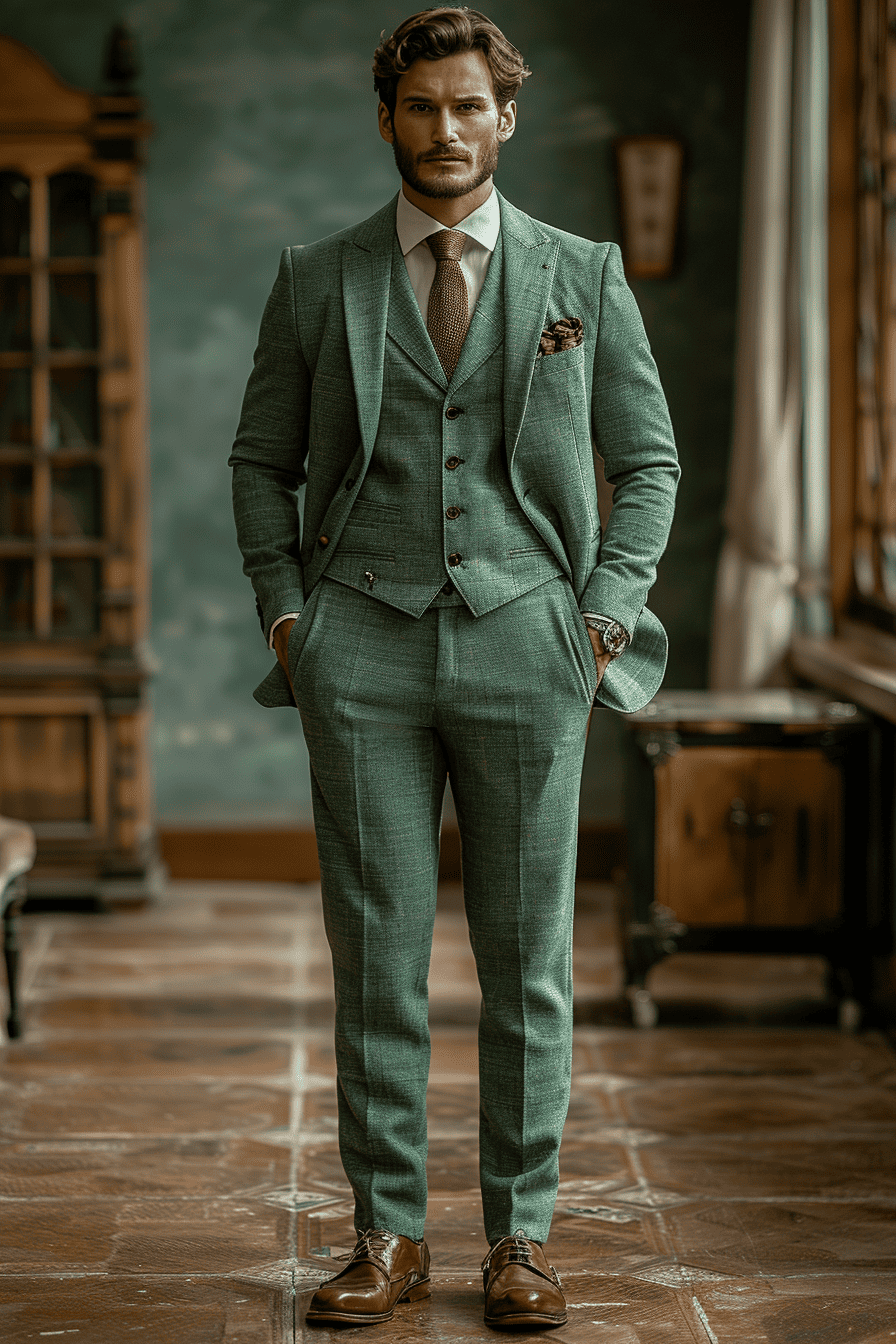 Mint Silk Blend Cocktail Party Suit — Custom Made to Measure