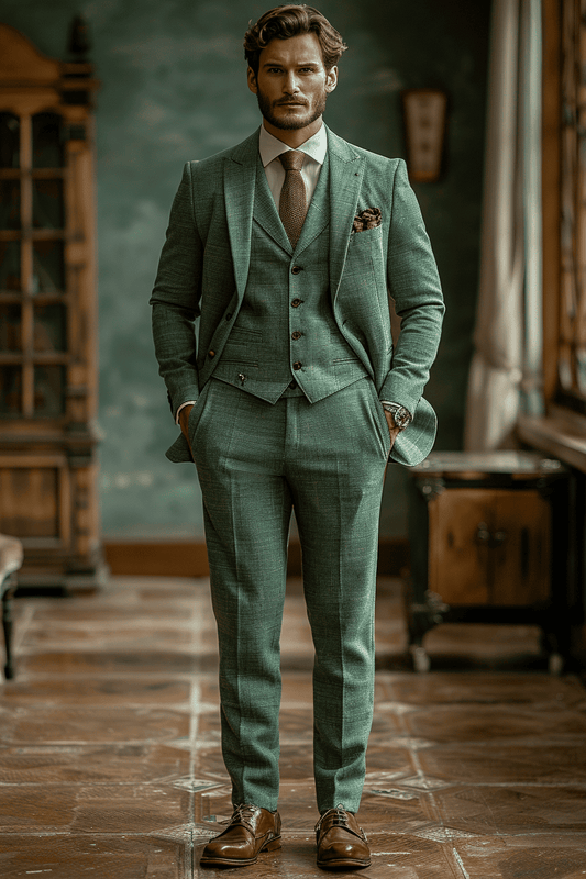 Mint Silk Blend Cocktail Party Suit — Custom Made to Measure