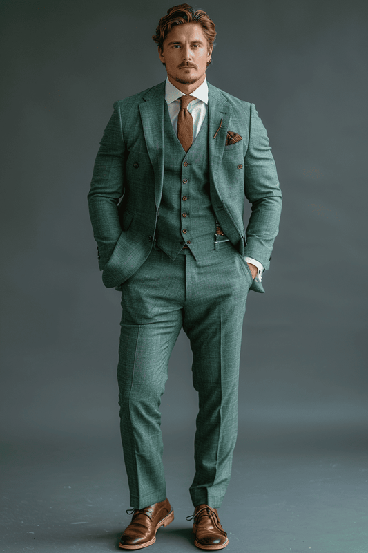 Mint Silk Blend Father of the Bride Suit — Custom Made