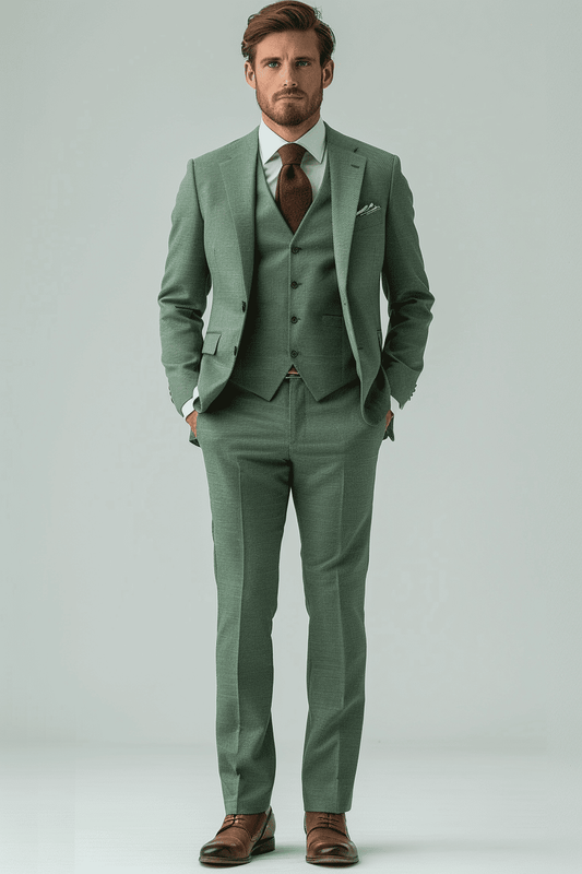 Mint Wool Cocktail Party Suit — Custom Made to Measure
