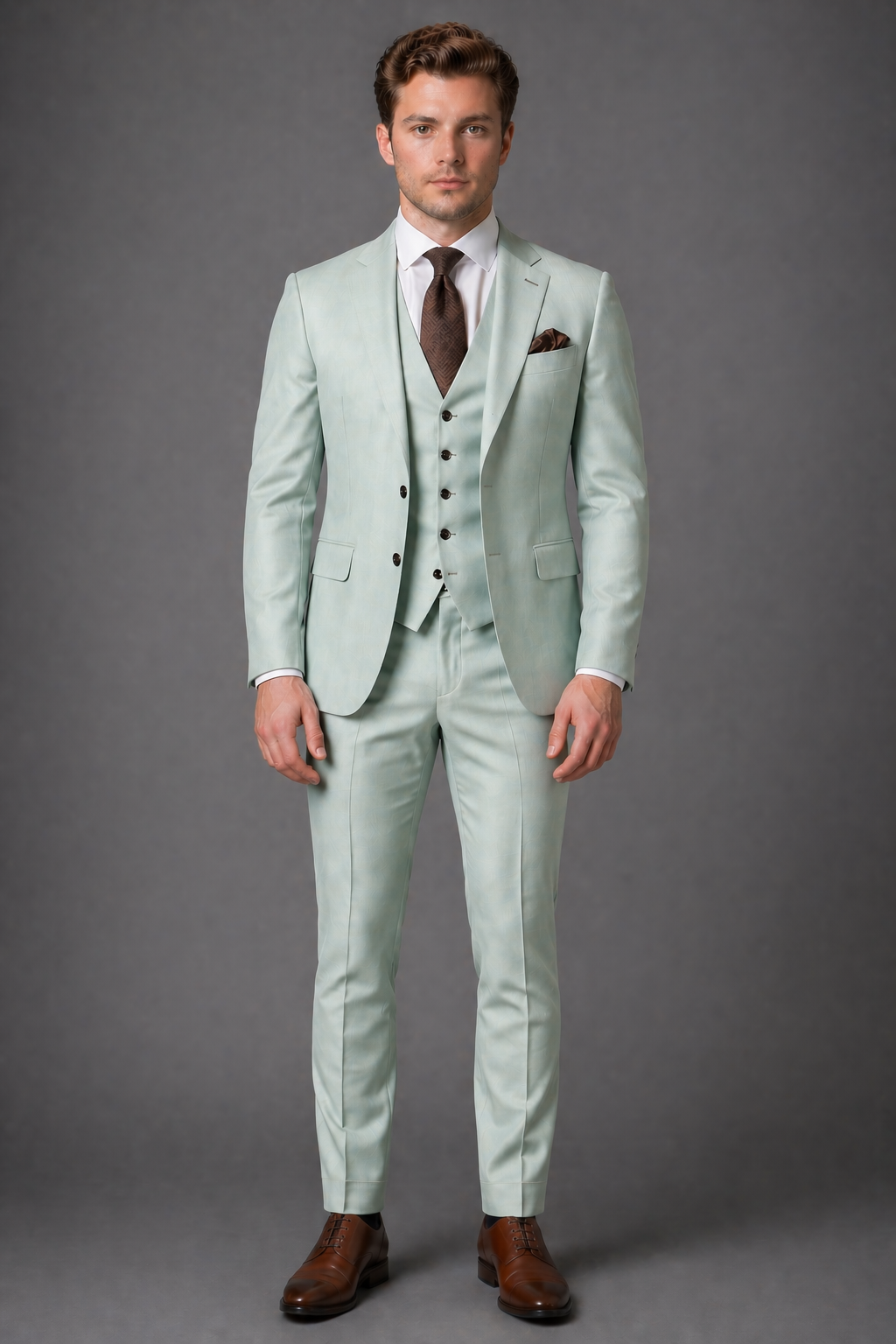 Mint Wool Slim Fit Suit — Custom Made to Measure