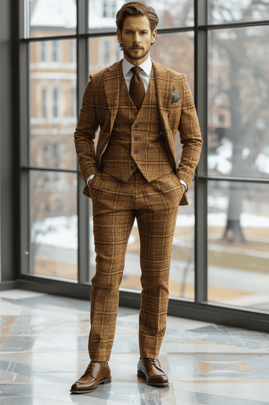 Mustard Flannel Suit — Custom Made to Measure