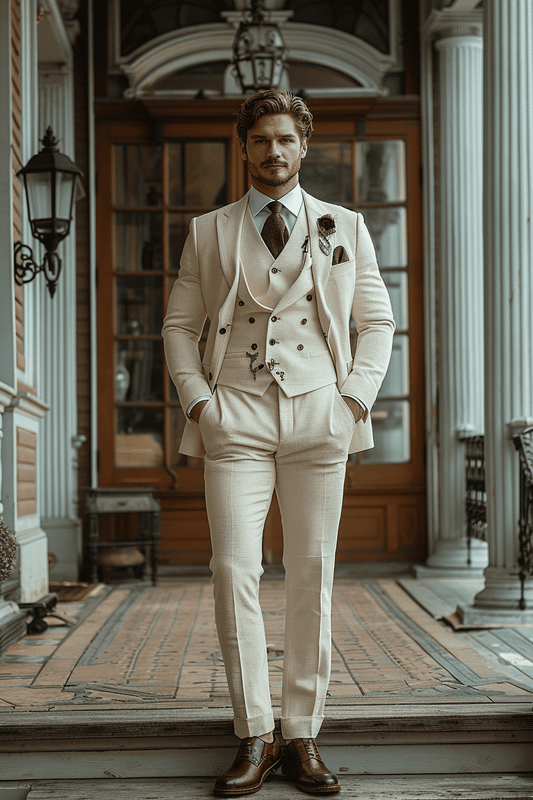 Off-White Seersucker Suit — Custom Made to Measure