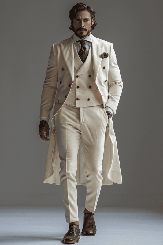 Off-White Velvet Graduation Suit — Custom Made to Measure
