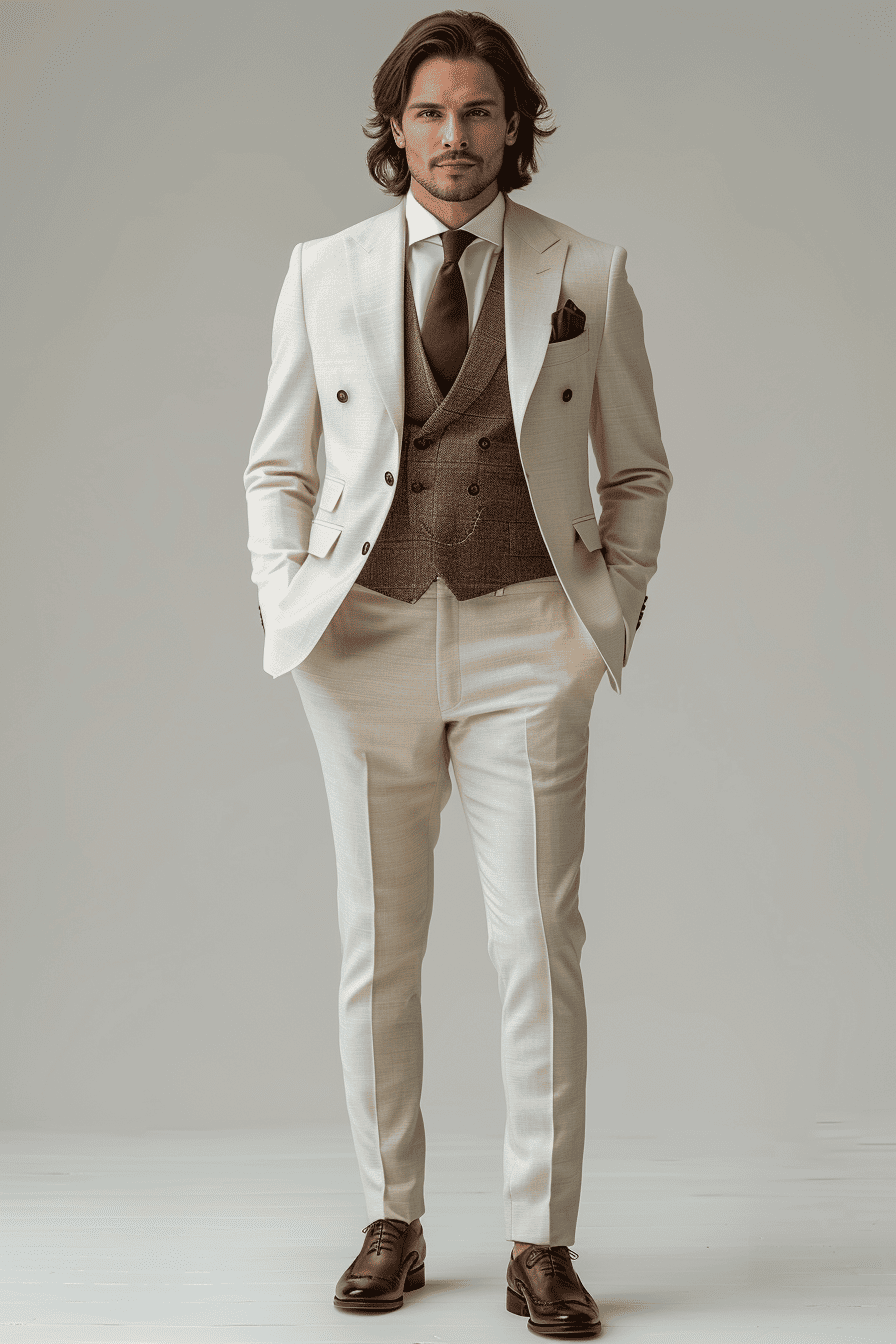 Off-White Wool Graduation Suit — Custom Made to Measure