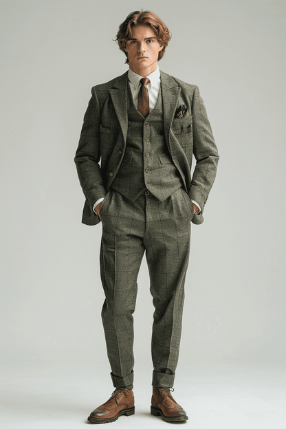 Olive Cotton Graduation Suit — Custom Made to Measure