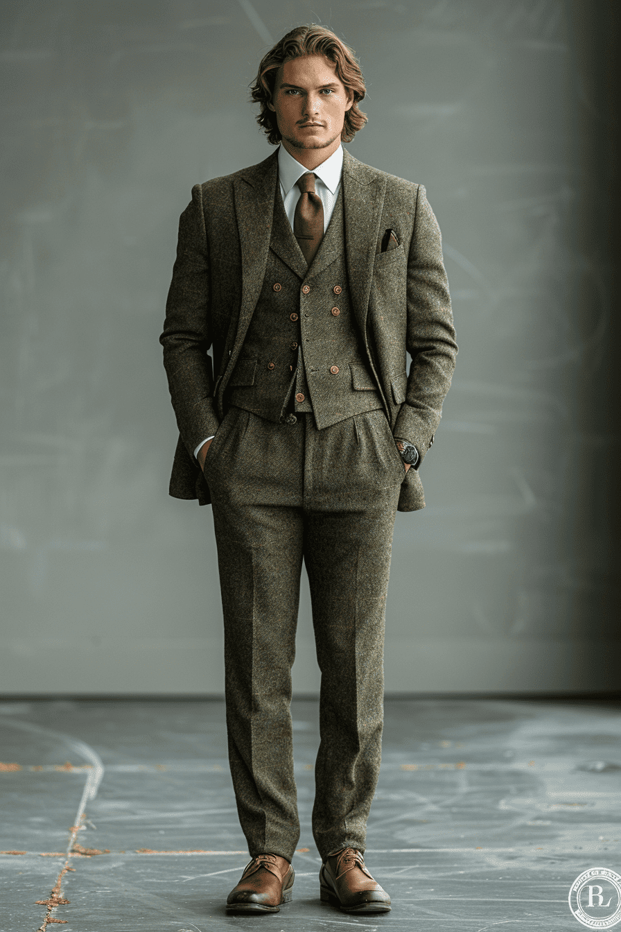 Olive Cashmere Blend Suit — Custom Made to Measure