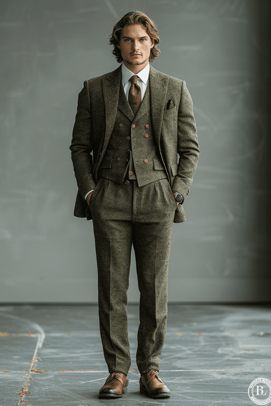 Olive Cashmere Blend Suit — Custom Made to Measure