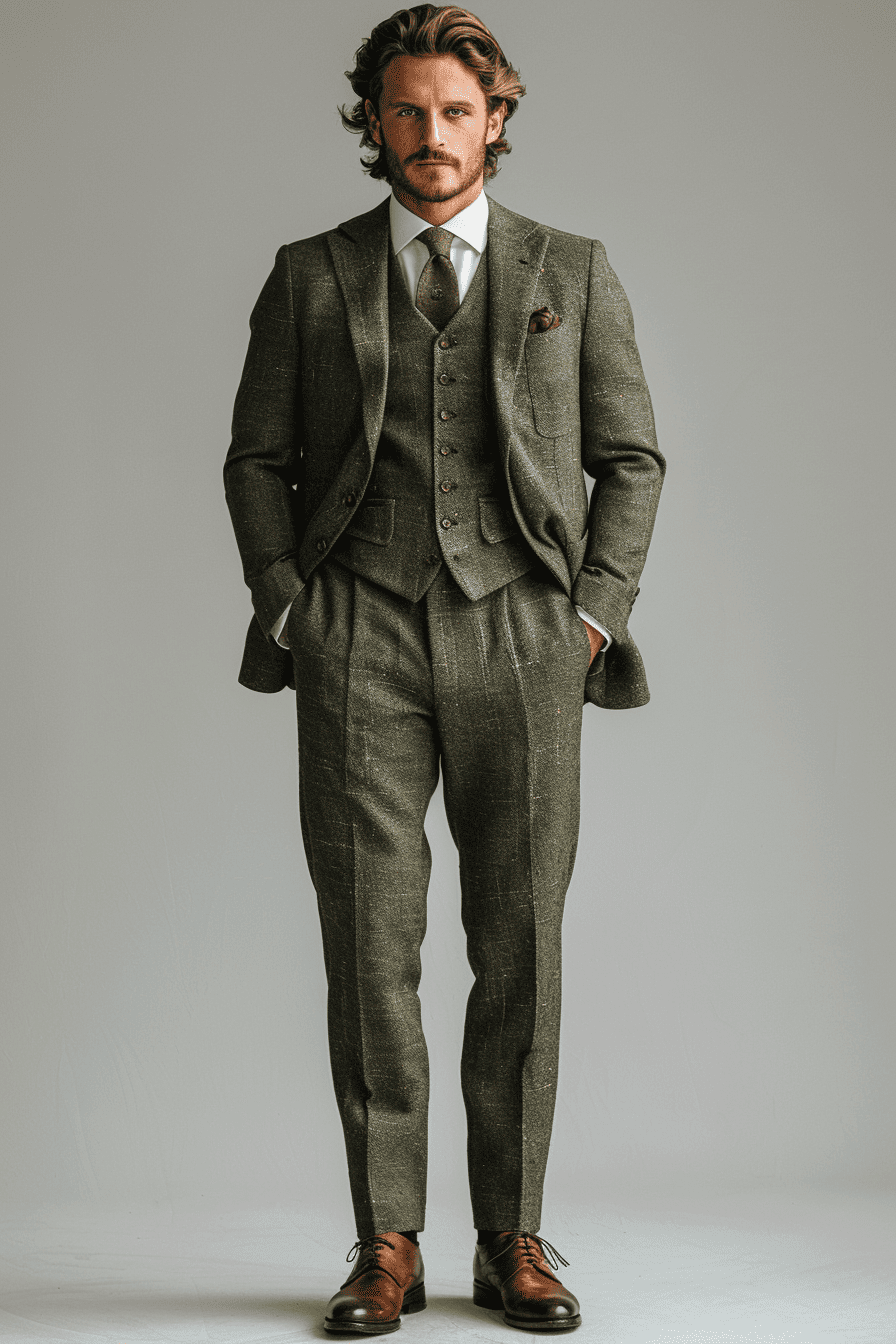 Olive Linen Graduation Suit — Custom Made to Measure