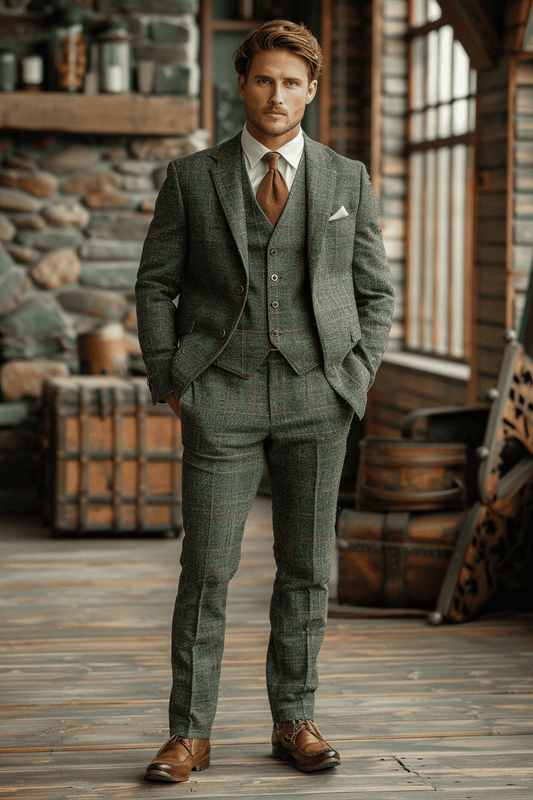 Olive Silk Blend Father of the Bride Suit — Custom Made