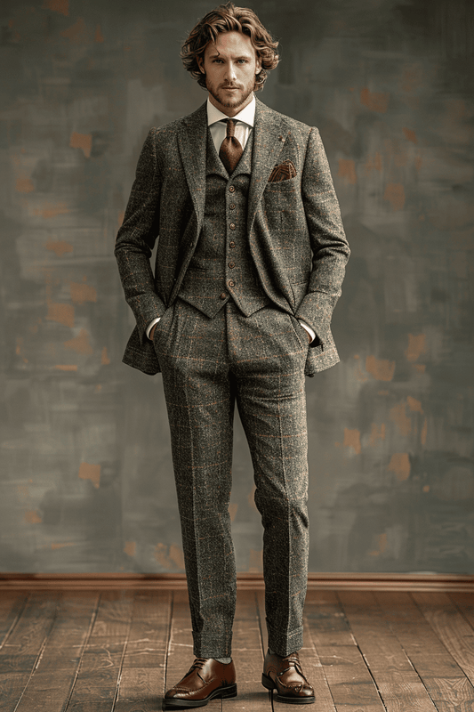 Olive Tweed Suit — Custom Made to Measure