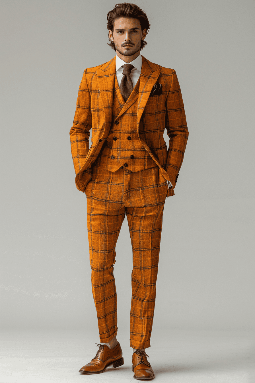 Orange Flannel Suit — Custom Made to Measure