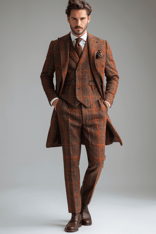 Orange Tweed Suit — Custom Made to Measure