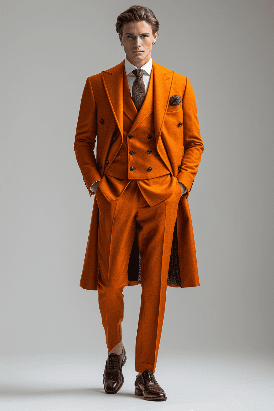 Orange Wool Graduation Suit — Custom Made to Measure