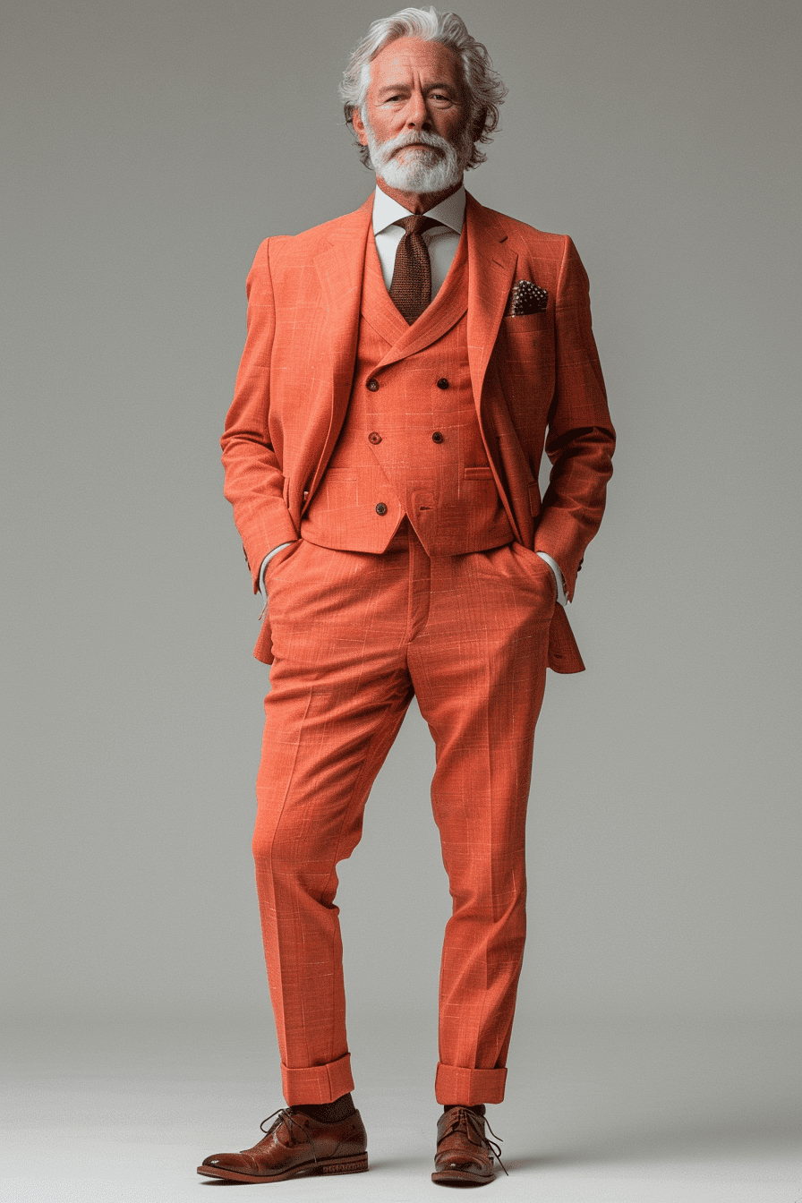 Peach Cotton Father of the Bride Suit — Custom Made