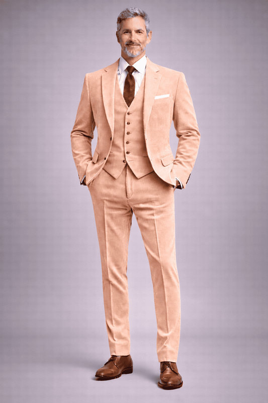 Peach Linen Father of the Bride Suit — Custom Made