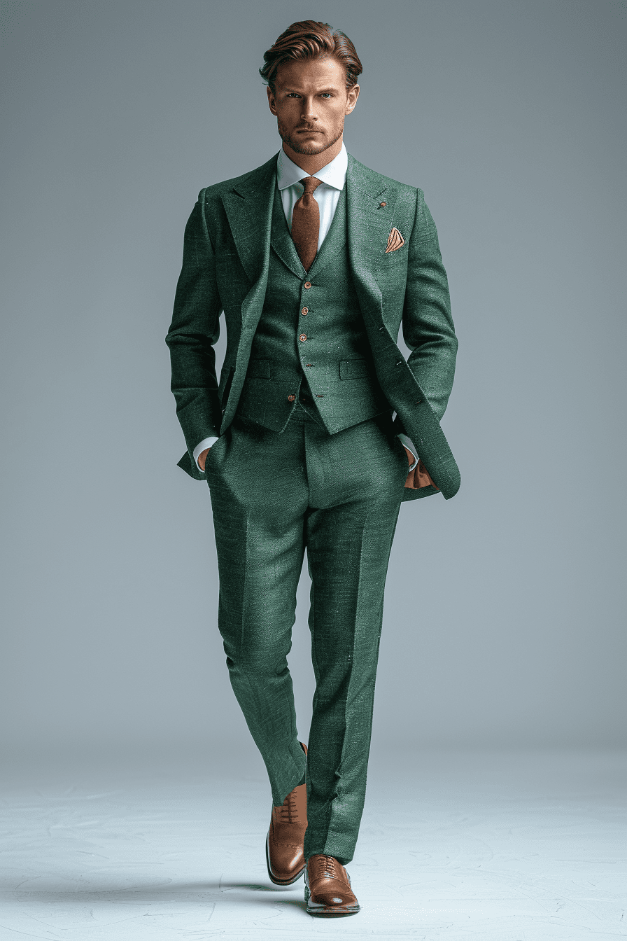 Peach Linen Graduation Suit — Custom Made to Measure