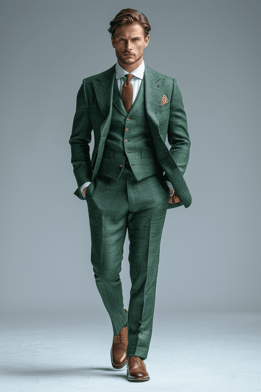 Peach Linen Graduation Suit — Custom Made to Measure