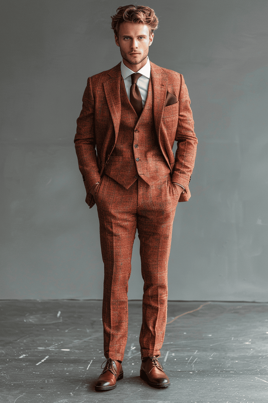 Peach Wool Graduation Suit — Custom Made to Measure
