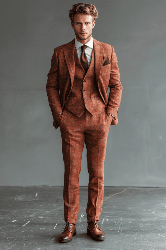 Peach Wool Graduation Suit — Custom Made to Measure