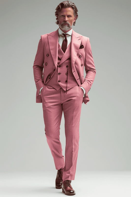 Pink Cotton Father of the Bride Suit — Custom Made
