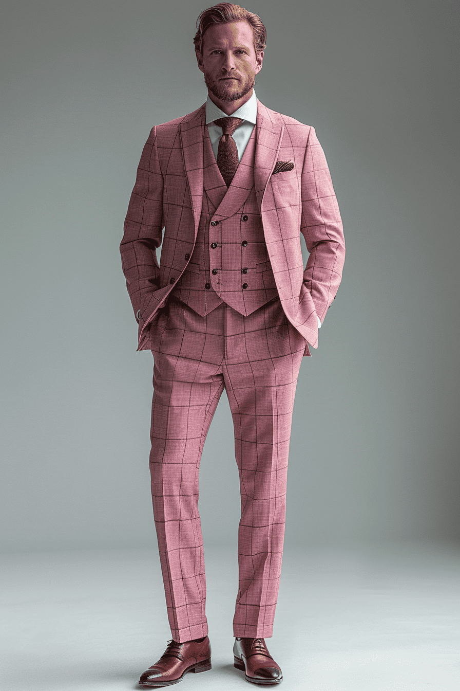 Pink Silk Blend Father of the Bride Suit — Custom Made