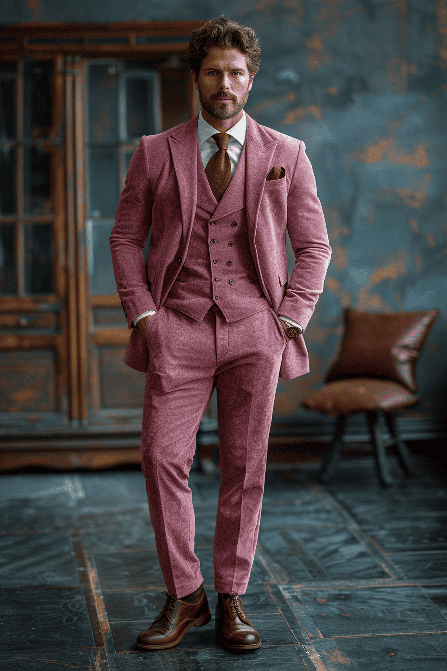 Pink Velvet Graduation Suit — Custom Made to Measure