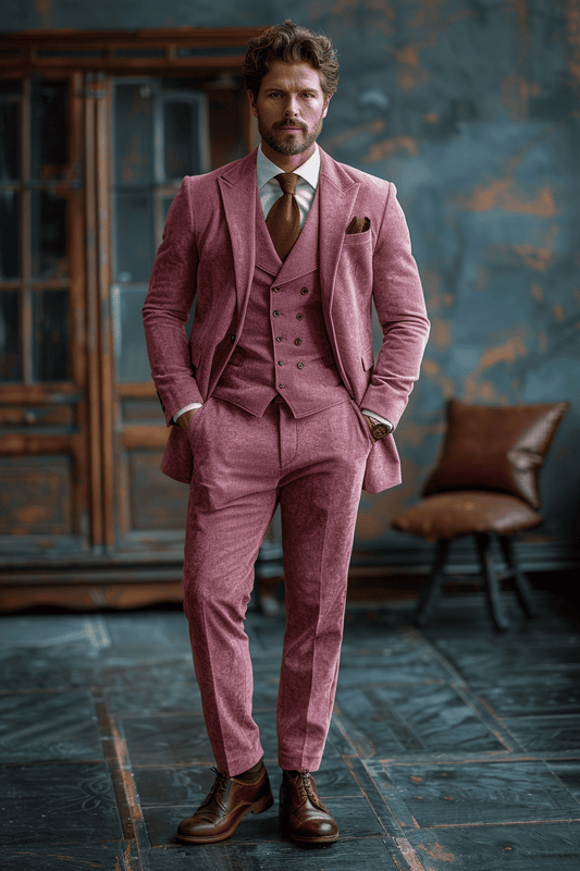 Pink Velvet Graduation Suit — Custom Made to Measure