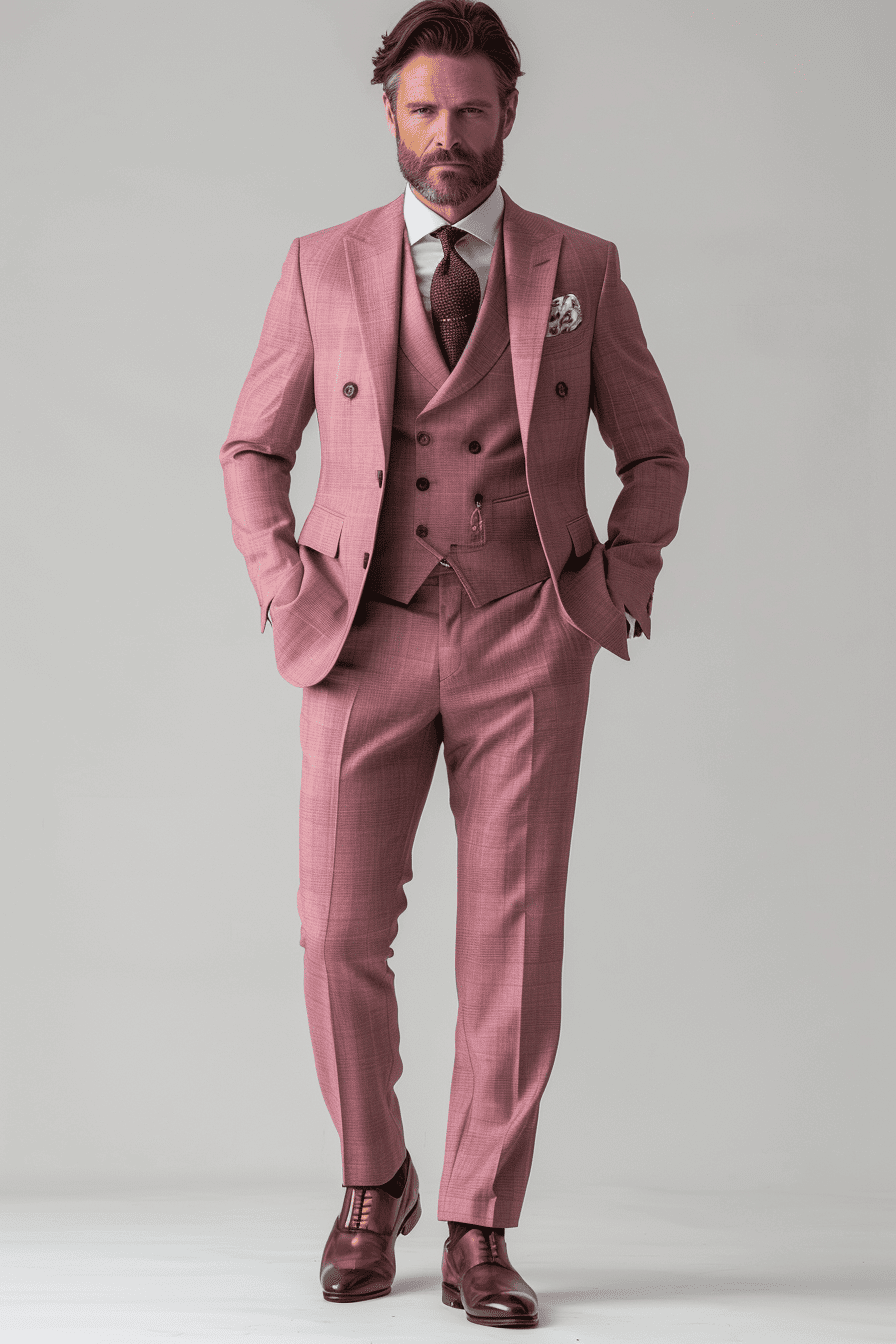 Pink Wool Graduation Suit — Custom Made to Measure