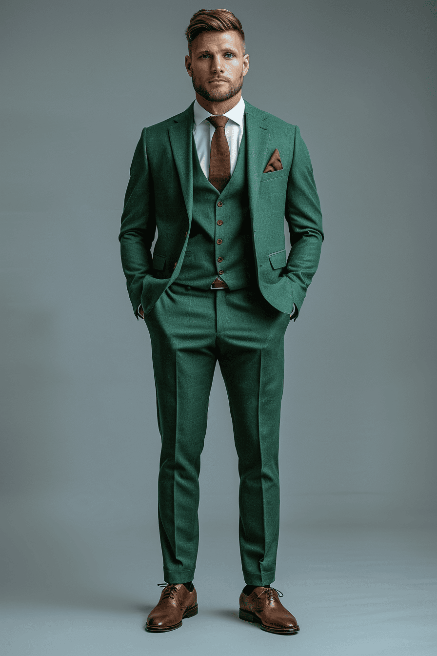 Pistachio Flannel Suit — Custom Made to Measure