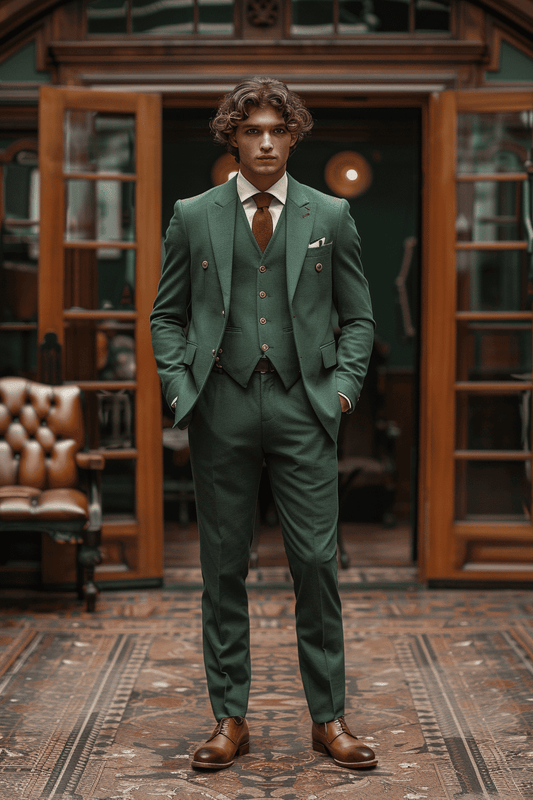 Pistachio Cotton Graduation Suit — Custom Made to Measure