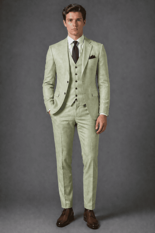 Pistachio Linen Father of the Bride Suit — Custom Made