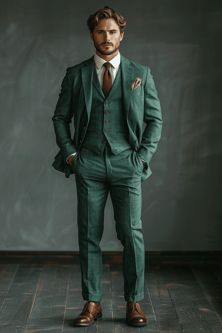Pistachio Linen Graduation Suit — Custom Made to Measure