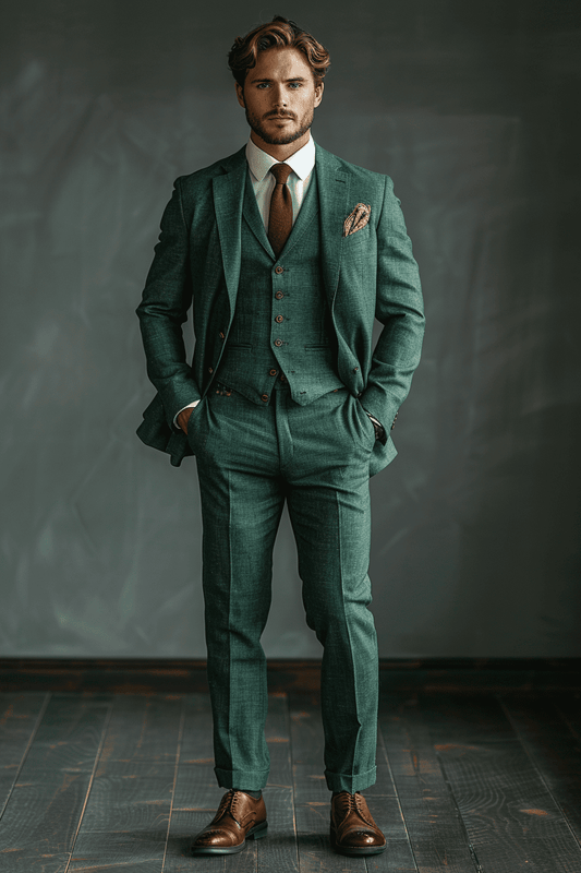 Pistachio Linen Graduation Suit — Custom Made to Measure