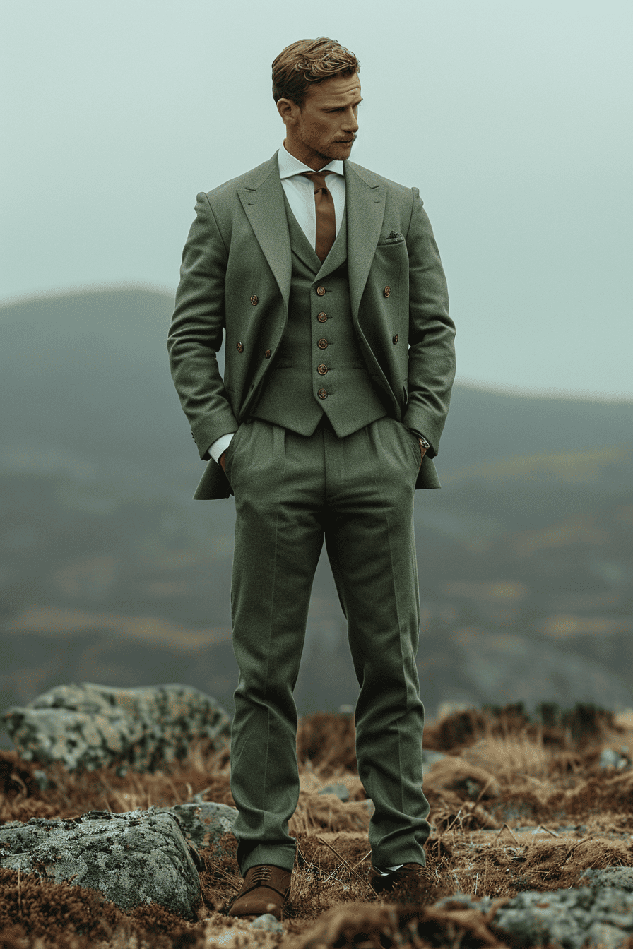 Pistachio Silk Blend Father of the Bride Suit — Custom Made