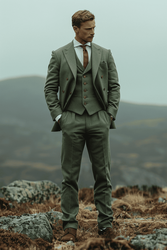 Pistachio Silk Blend Father of the Bride Suit — Custom Made
