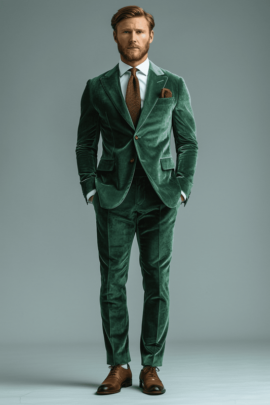 Pistachio Velvet Graduation Suit — Custom Made to Measure