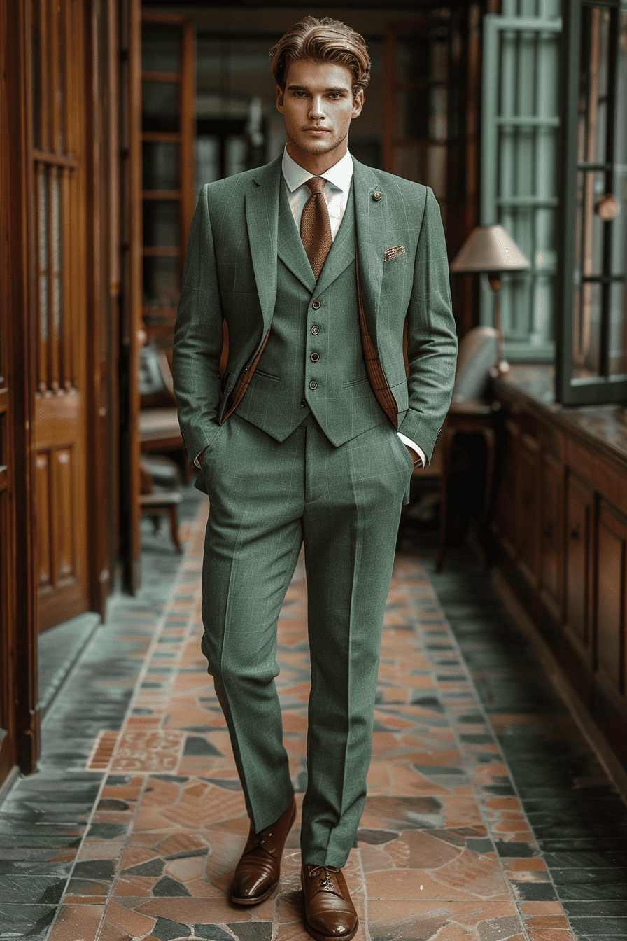 Pistachio Wool Graduation Suit — Custom Made to Measure