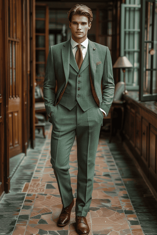 Light Taupe Cashmere Blend Suit — Custom Made to Measure