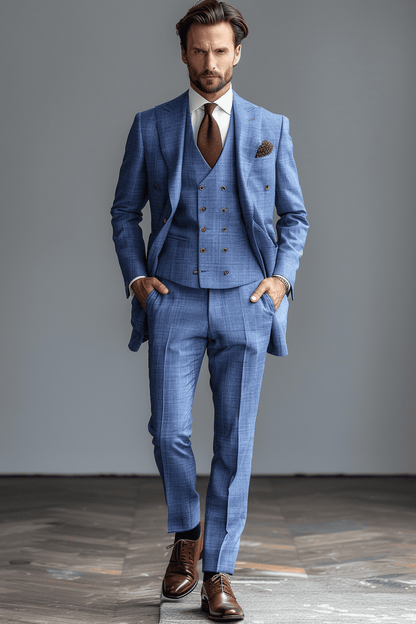 Powder Blue Cotton Graduation Suit — Custom Made to Measure
