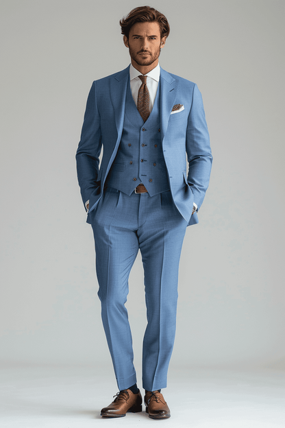 Powder Blue Cotton Graduation Suit — Custom Made to Measure