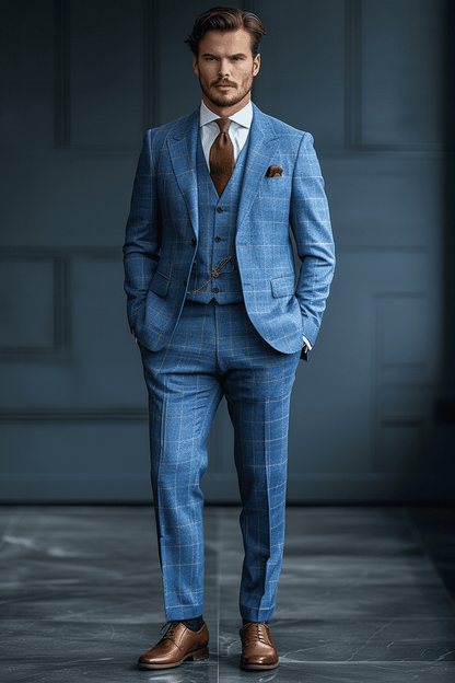 Powder Blue Flannel Suit — Custom Made to Measure