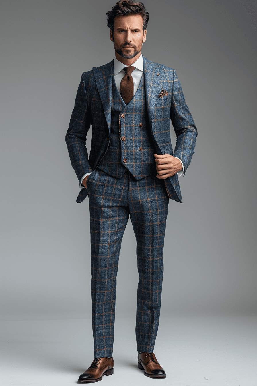 Powder Blue Flannel Suit — Custom Made to Measure